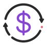 Purple Dollar Sign Financial Icon