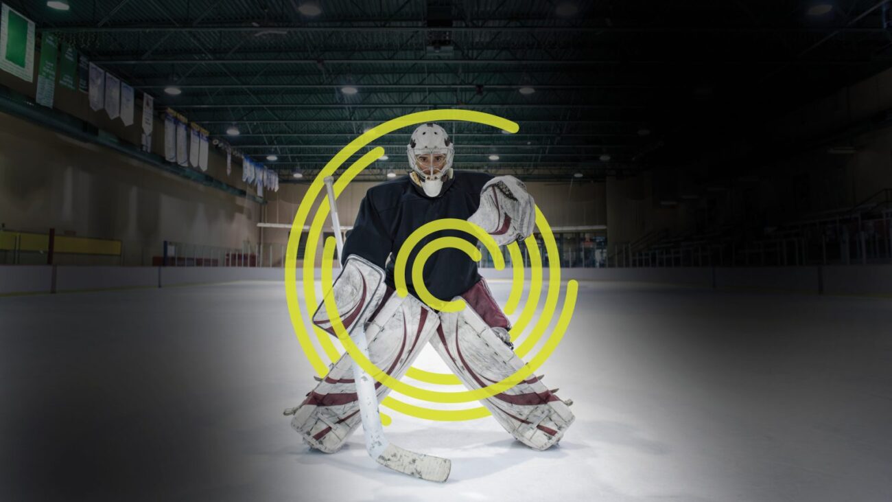 Ice Hockey Goalie in Action