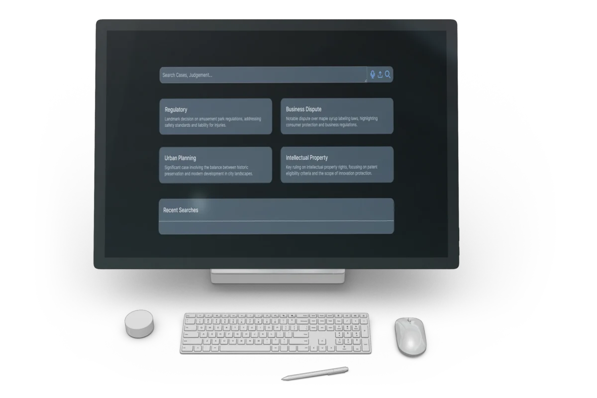 Dark-themed Case Polaris interface on desktop, displaying legal categories like regulatory, urban planning, business dispute, and intellectual property.