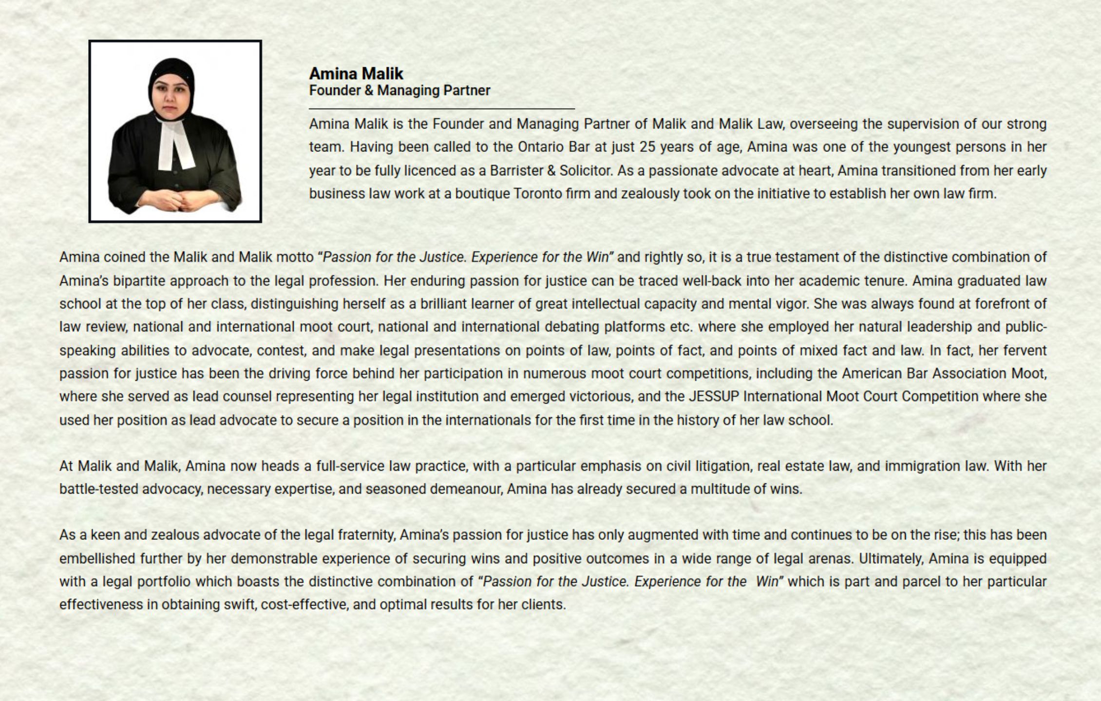 Malik and Malik Founder