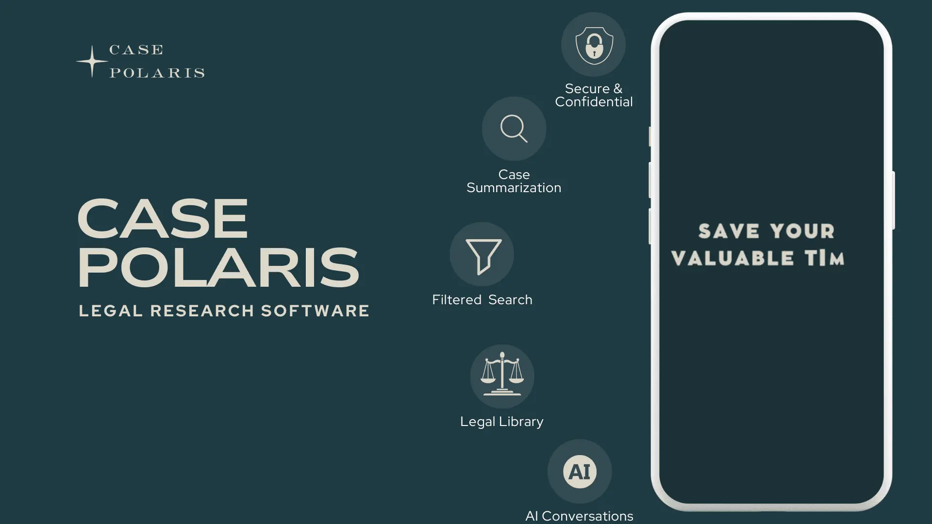 Case Polaris legal research software with summaries, filtered search, a legal library and AI conversations.