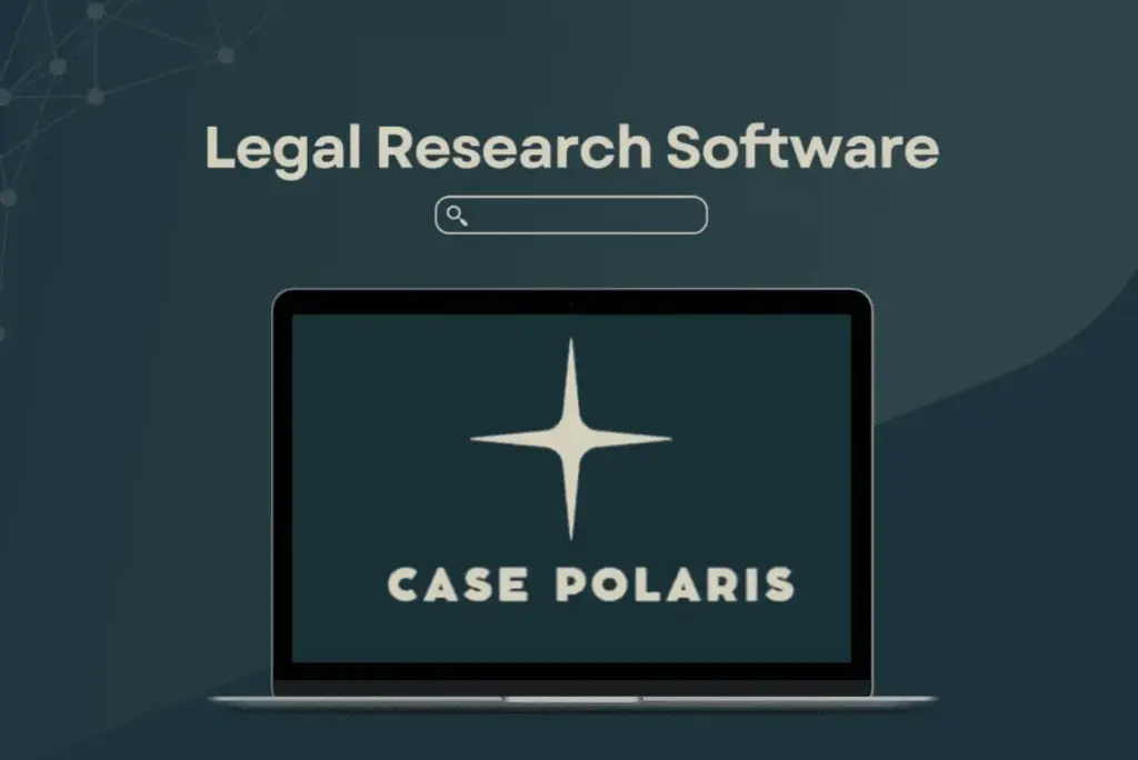 Home Case Polaris legal research software branding displayed on a laptop.